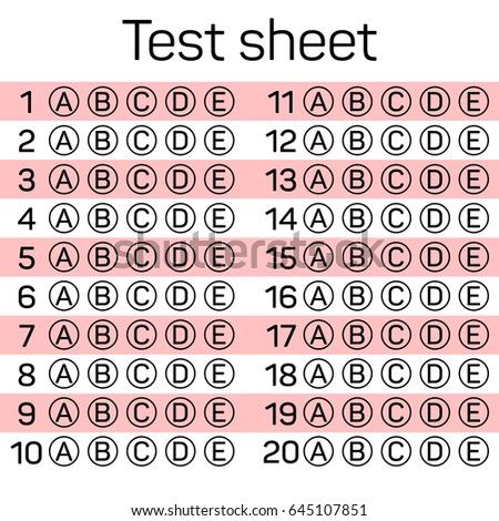 Examination test sheet. Education concept vector illustration