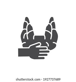 Examination thyroid gland  color line icon. Isolated vector element. Outline pictogram for web page, mobile app, promo