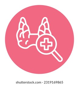 Examination thyroid gland color line icon. Isolated vector element. Outline pictogram for web page, mobile app, promo