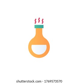 examine beaker icon flat design vector illustration full color. isolated on white background