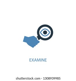 examine concept 2 colored icon. Simple blue element illustration. examine concept symbol design. Can be used for web and mobile UI/UX