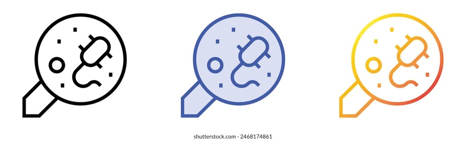 examine icon. Linear, Blue Fill and Gradient Style Design Isolated On White Background