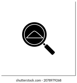 Examine sample glyph icon. Sample from Mars. Detailed researching and development template. Mars landing concept.Filled flat sign. Isolated silhouette vector illustration