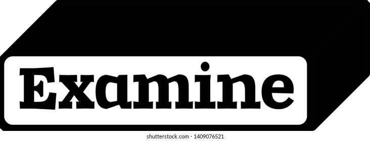 EXAMINE stamp on white background