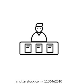 examiner. Element of job interview icon for mobile concept and web apps. Thin line examiner can be used for web and mobile
