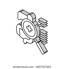 examining digestion system isometric icon vector. examining digestion system sign. isolated symbol illustration