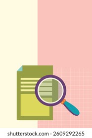 Examining a document with a magnifying glass