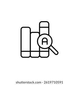 Examining documents concept, magnifying glass over files icon vector