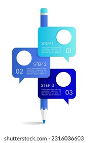 Examining language skills blue infographic chart design template. Abstract vector infochart with blank copy spaces. Instructional graphics with 3 step sequence. Visual data presentation