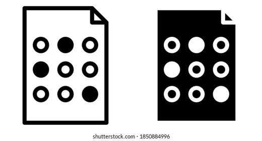 Examining Paper in Outline and Glyph Icon