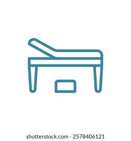 Examining table icon with a clean and professional design, ideal for healthcare applications, hospital management systems, and medical infographics