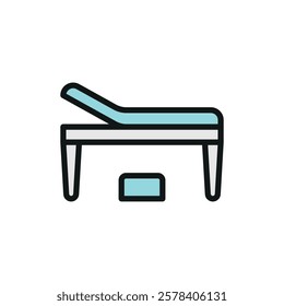 Examining table icon with a clean and professional design, ideal for healthcare applications, hospital management systems, and medical infographics