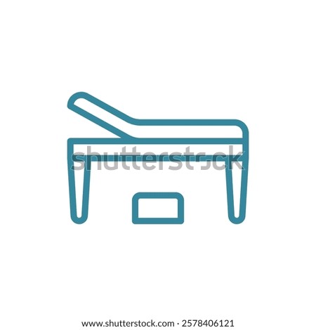 Examining table icon with a clean and professional design, ideal for healthcare applications, hospital management systems, and medical infographics