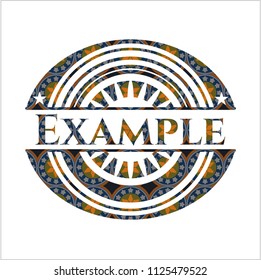 Example arabesque badge. arabic decoration.