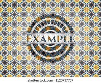 Example arabesque emblem background. arabic decoration.