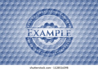 Example blue emblem with geometric background.