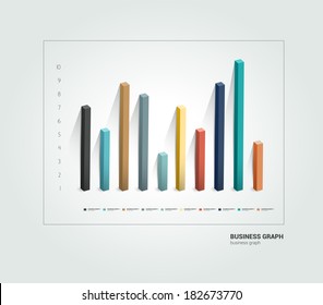 Example of business 3 D design graph. Infographics chart.