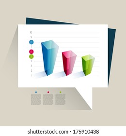 Example Of Business 3d Design Graph. Infographics Chart. 