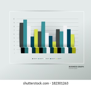 Example of business 3D design graph. Infographics chart.