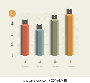 Example of business 3D design graph. Infographics chart. 