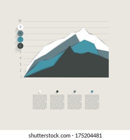 Example of business flat design graph. Infographics chart.