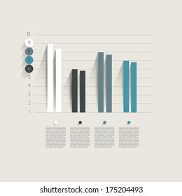 Example of business flat design graph. Infographics chart.