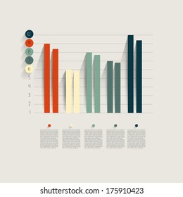 Example of business flat design graph. Infographics chart. 