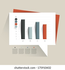 Example of business flat design graph. Infographics chart. 