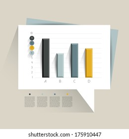 Example of business flat design graph. Infographics chart. 
