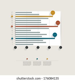 Example of business flat design graph. Infographics chart. 