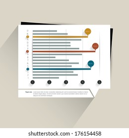 Example of business flat design graph. Infographics chart. 