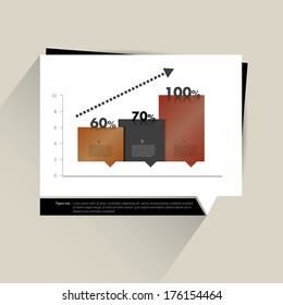 Example of business flat design graph. Infographics chart. 