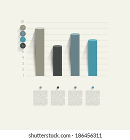 Example of business flat design graph. Infographics chart. 
