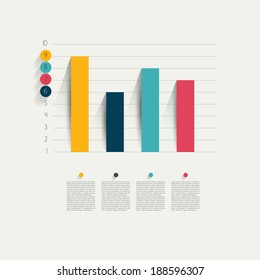 Example of business flat design graph. Infographics chart. 