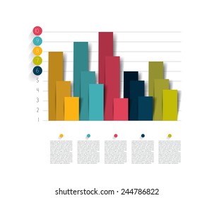 Example of business flat design graph. Infographics chart. 