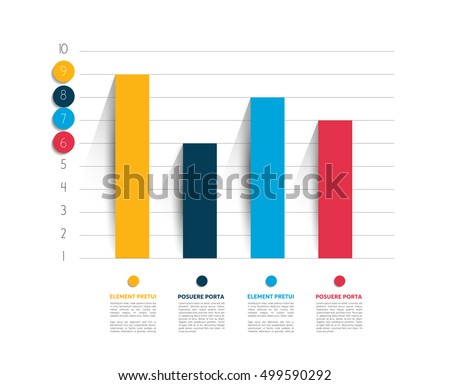 Example of business flat design graph. Infographics chart.