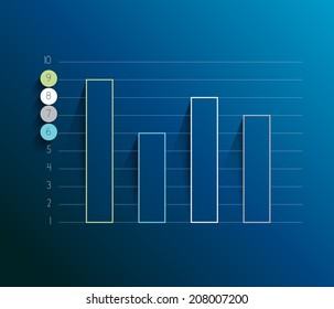 Example of business lined design graph. Infographics chart. 