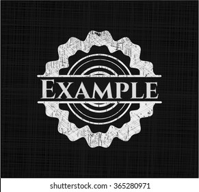 Example chalkboard emblem on black board