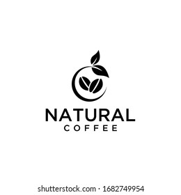 An example of a coffee logo that is planted and processed naturally without preservatives.