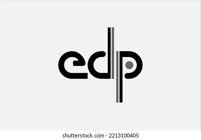 Example of a company logo using the 3 initials of the letters "edp"