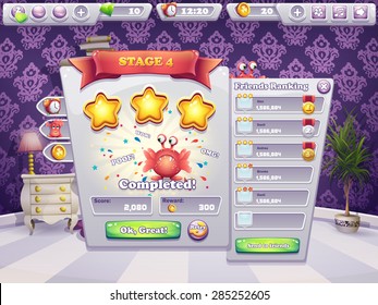 Example of completing the level in a computer game monsters