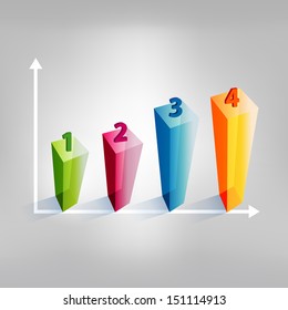 Example of cube chart. Infographics element.
