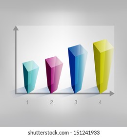 Example of cube chart. Infographics element.