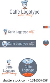An example of the development of a logo and corporate identity and style for an Italian cafe, pizzeria or pasta. The sign uses the character of a cook.