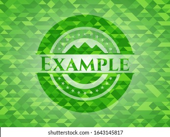Example green emblem. Mosaic background. Vector Illustration. Detailed.