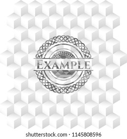 Example grey emblem with cube white background