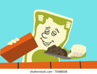 Example of how investing works. Vector Image