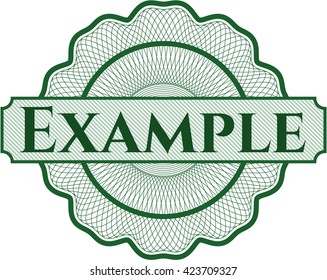 Example inside money style emblem or rosette