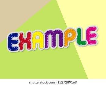 example letters banner with border stitches