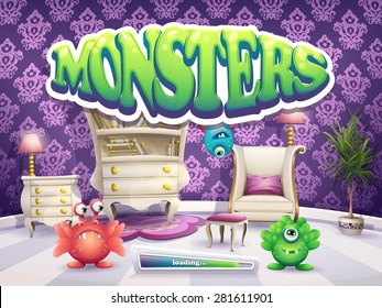 Example of the loading screen for the game Monsters